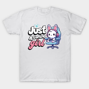 Just a Gaming Girl - Bunny with Headphones T-Shirt